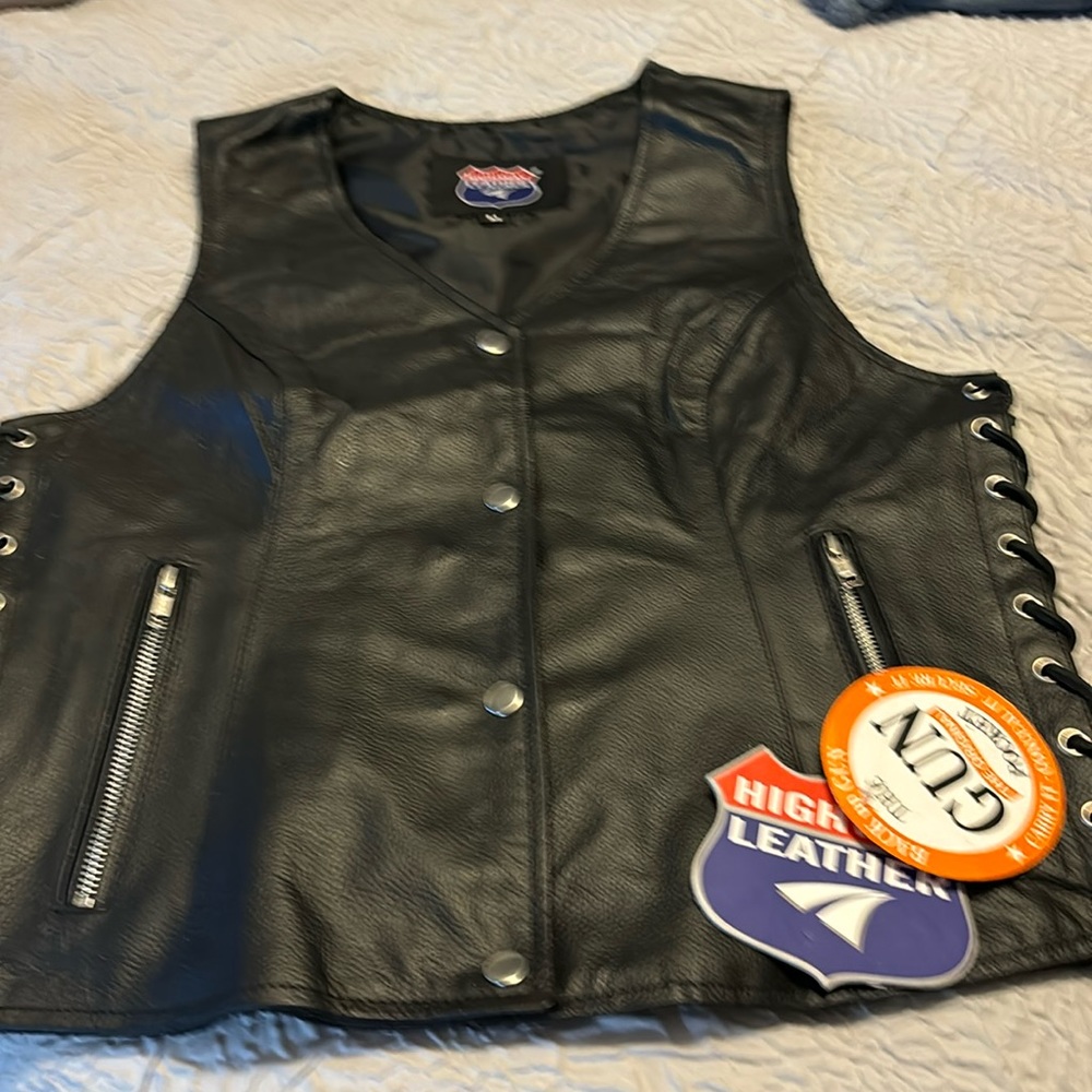 Leather women’s vest